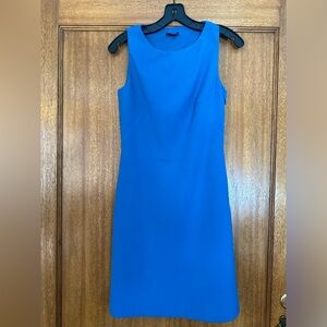 Peacock blue Theory sheath dress w cut out back, size 00.